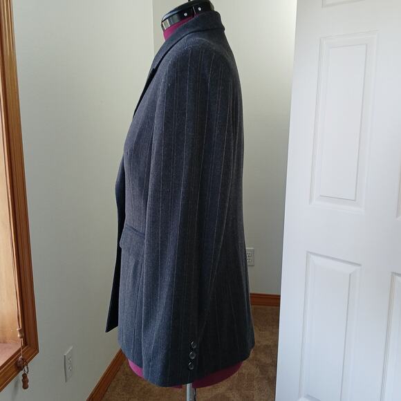 Apostrophe Petite Pinstripe Blazer Jacket 14P women double breasted real pockets - Picture 2 of 15